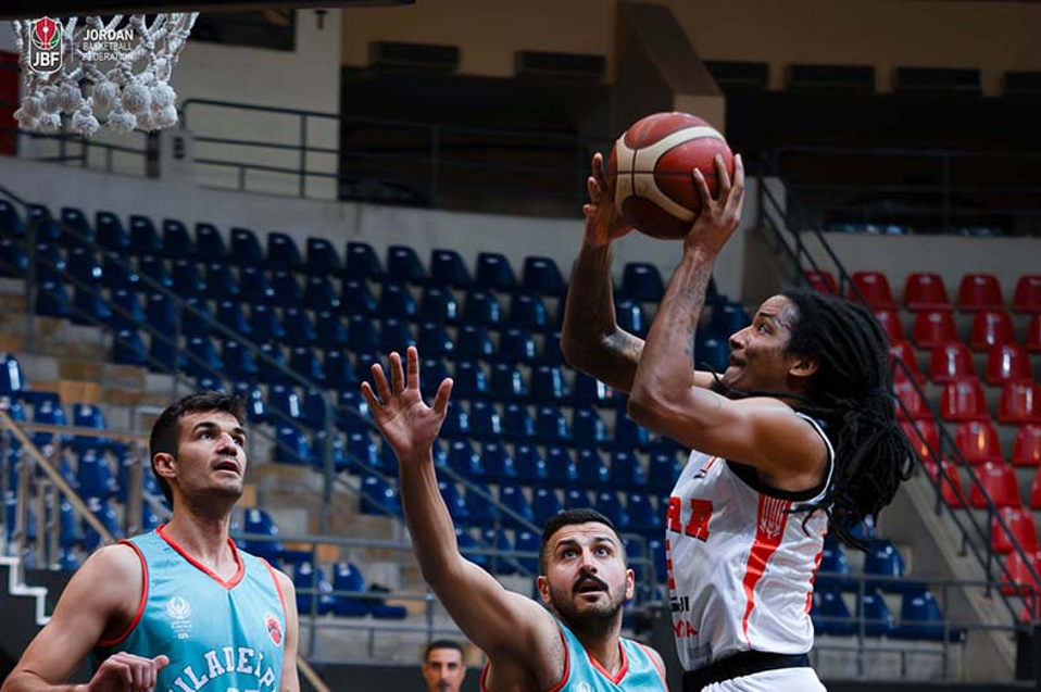 Basketball player about to score two points