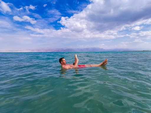 Man floating in the Dead Sea