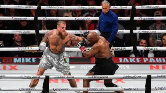 Mike Tyson and Jake Paul in the ring