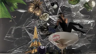 nightlife symbols 8ball glass disco ball